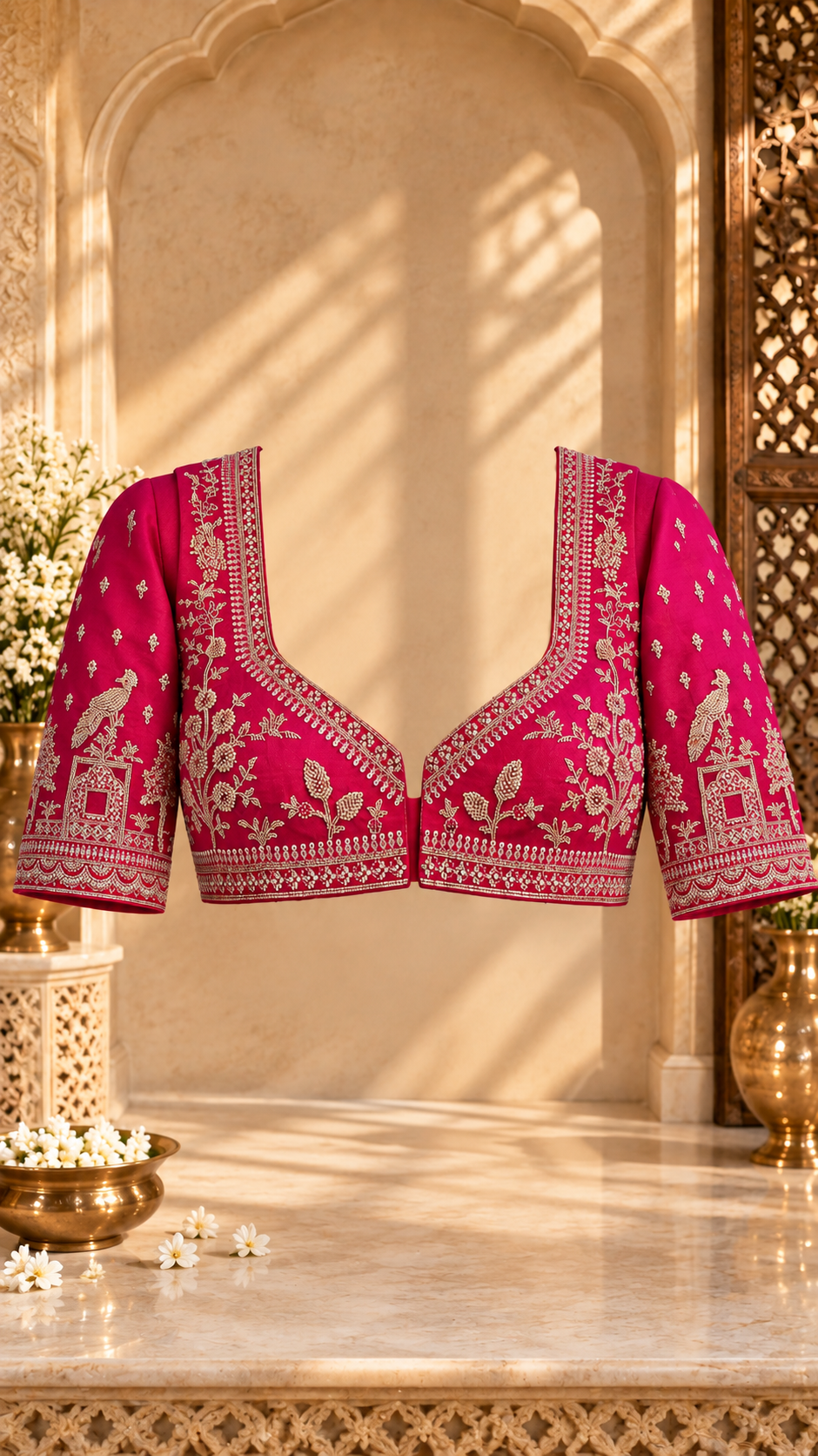 F9 Pink Embroidered Blouse