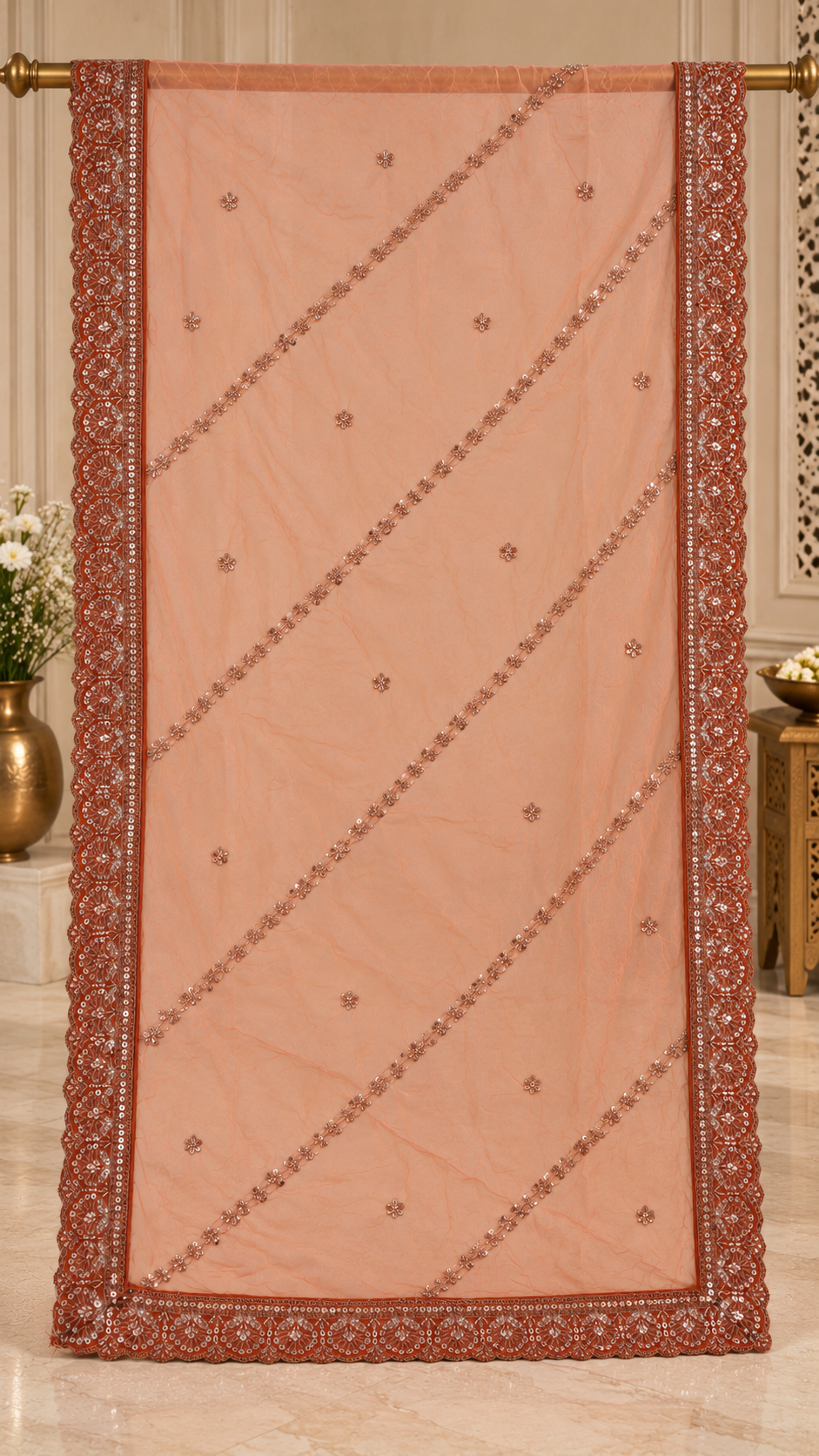 F11 Orange Embroidered Blouse