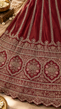 F8 Rust Embroidered Lehenga Set