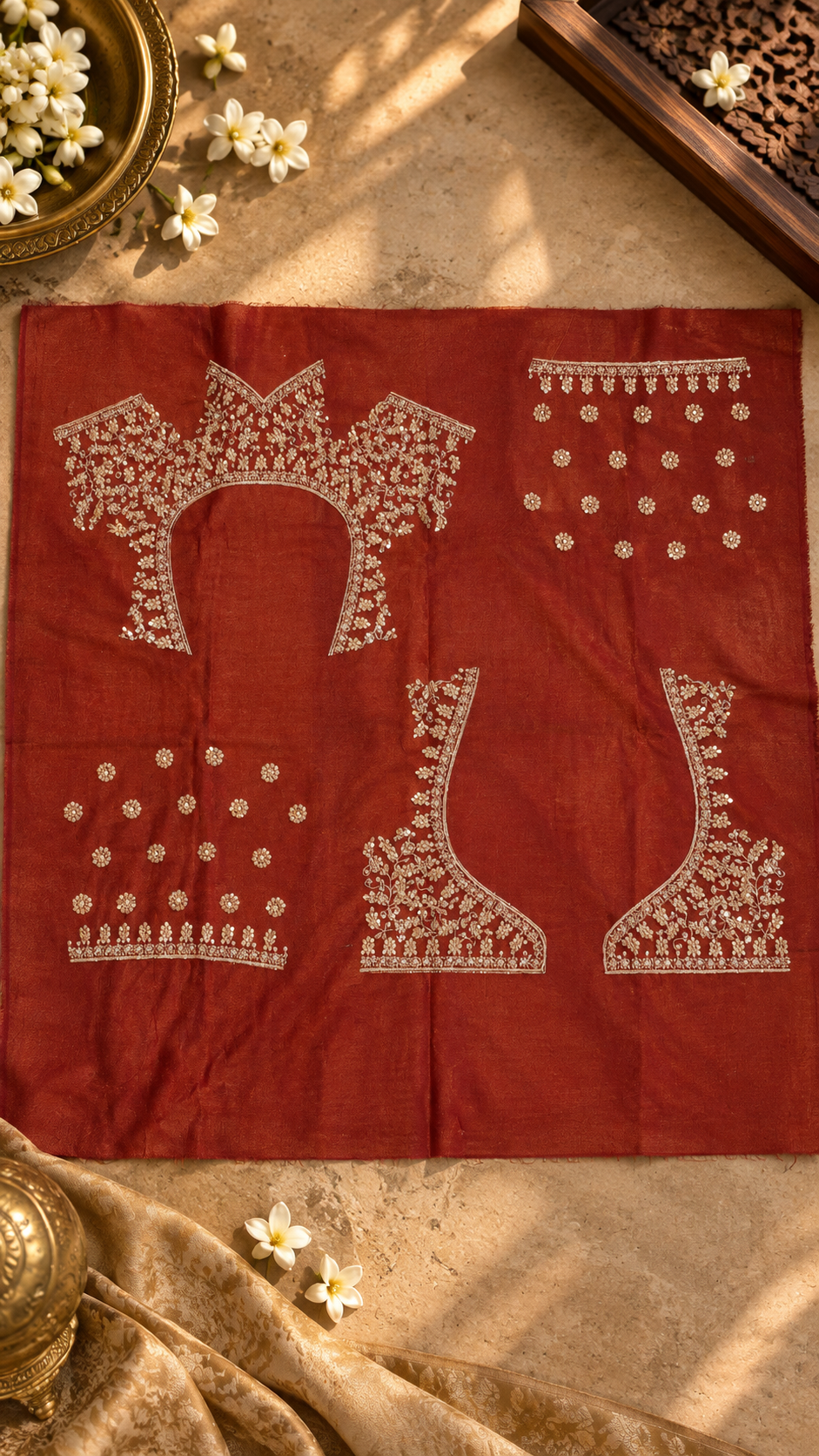 F8 Rust Embroidered Lehenga Set