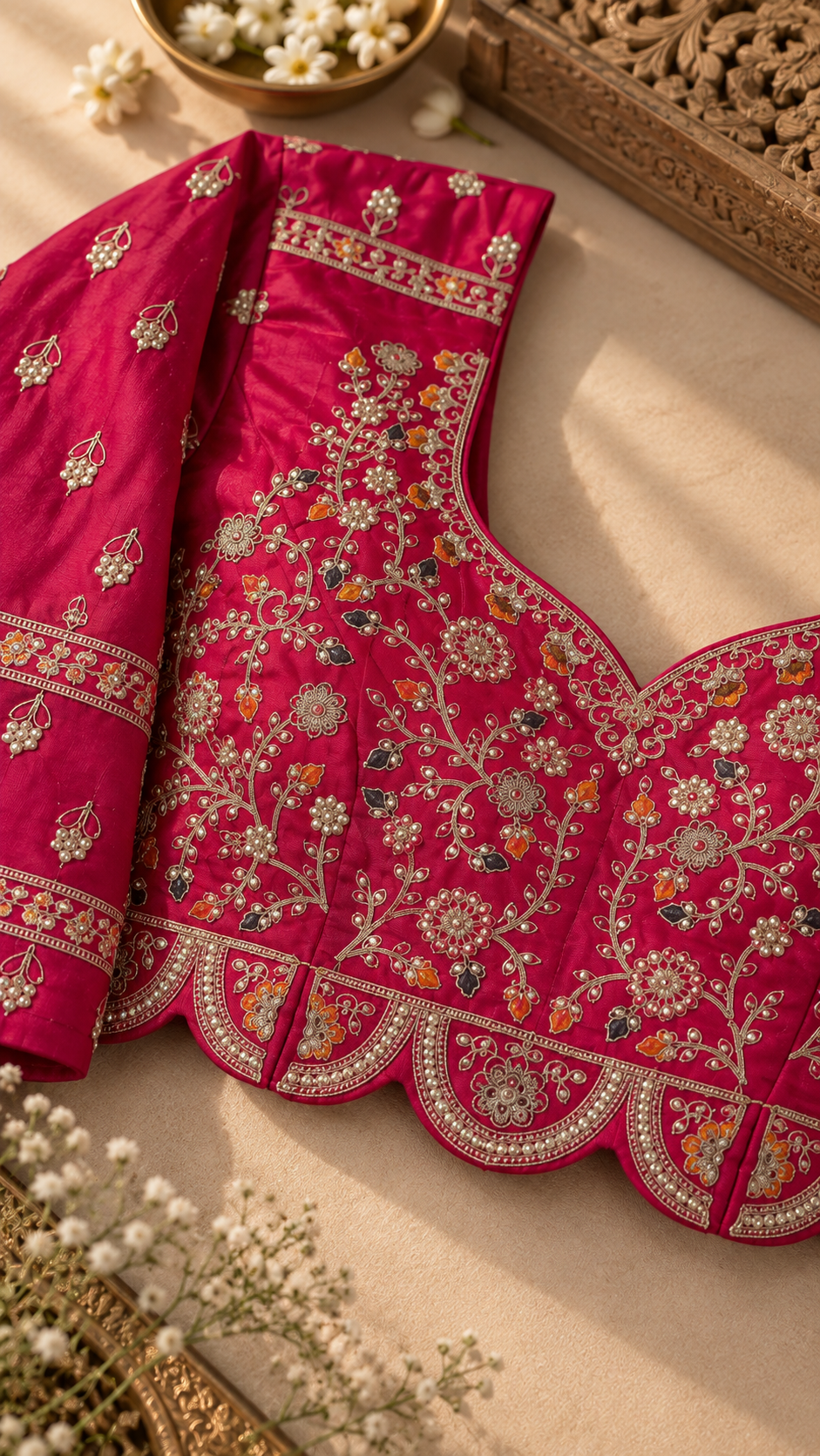 F7 Magenta Embroidered Lehenga Set
