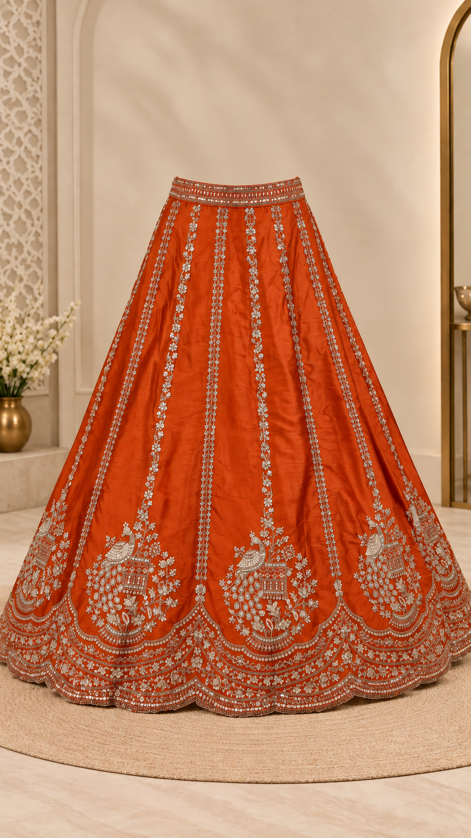 F11 Orange Embroidered Blouse