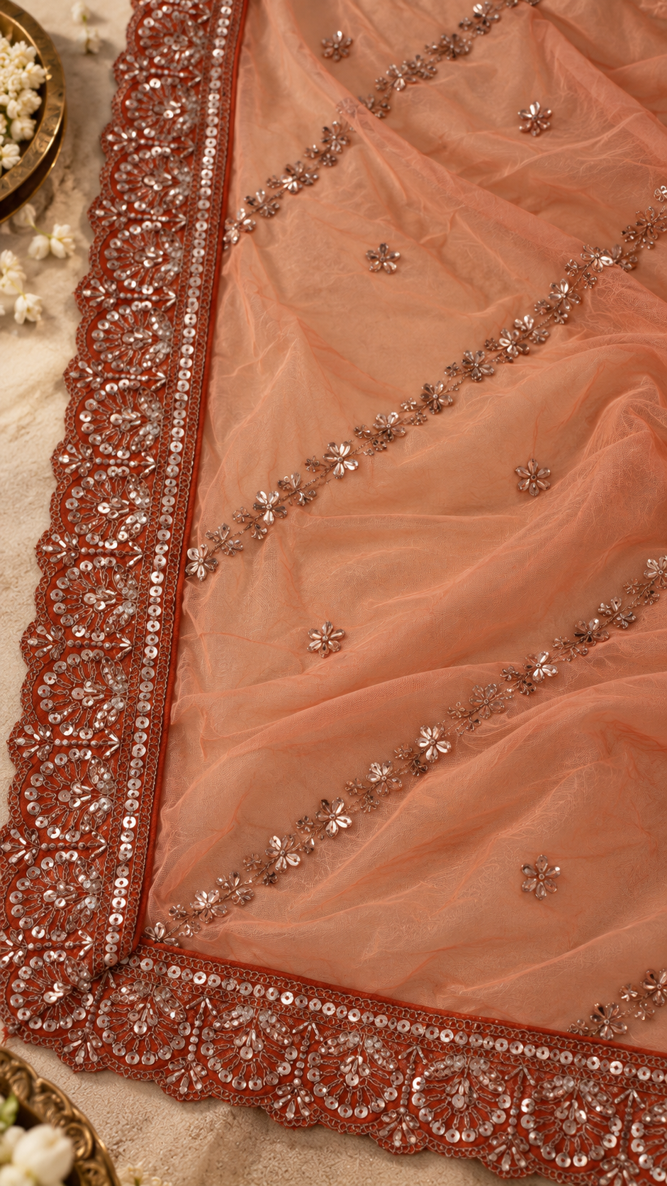 F11 Orange Embroidered Blouse
