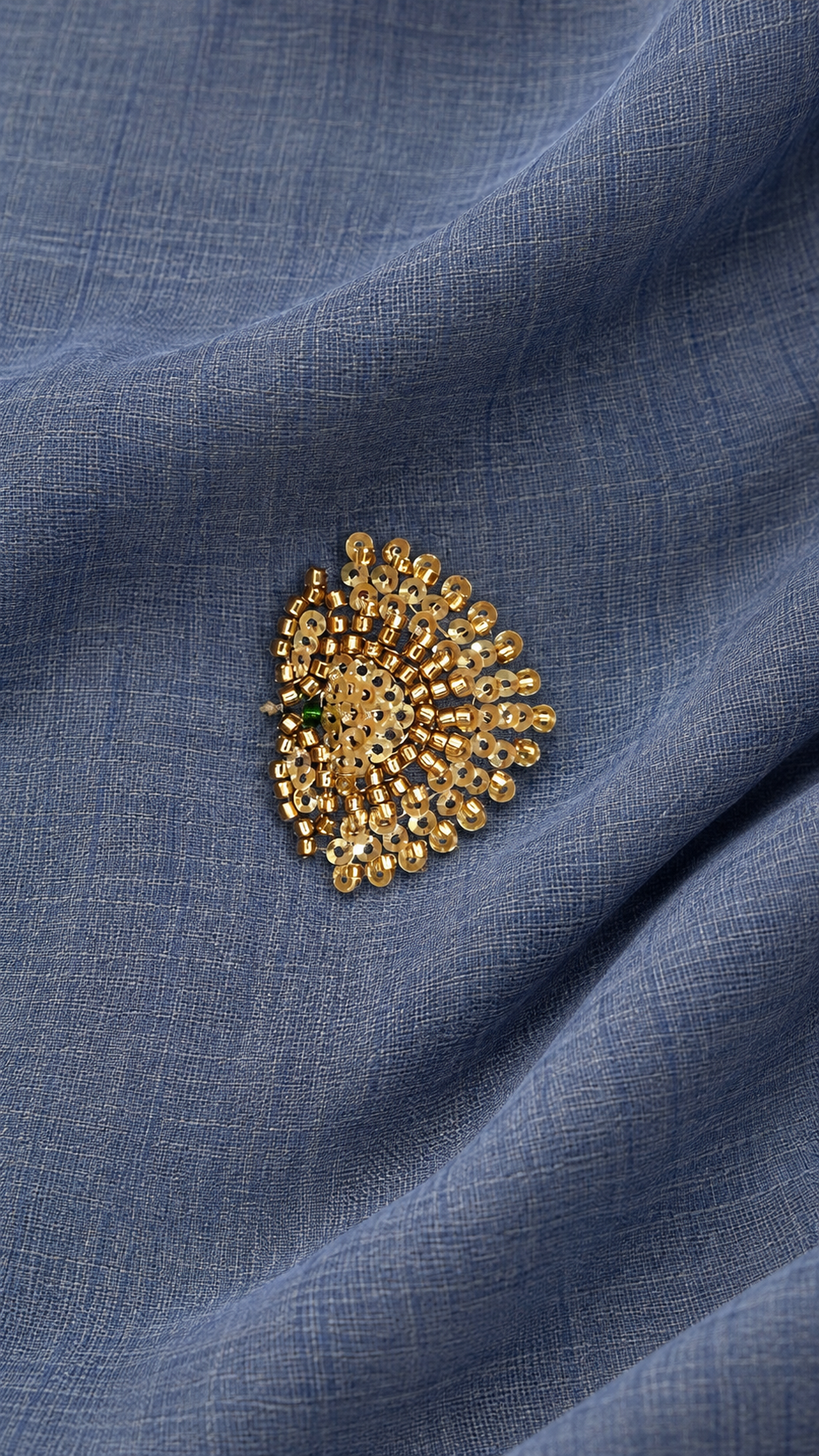 F55 Royal Blue Embroidered Saree