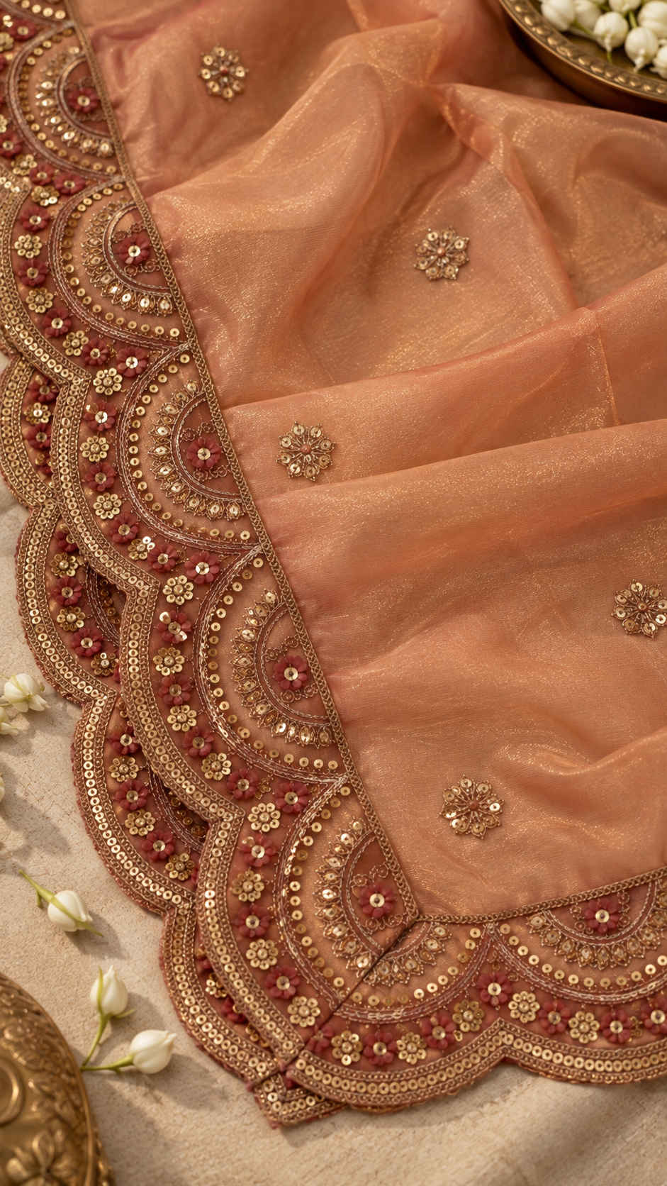F5 Rose Gold Embroidered Blouse