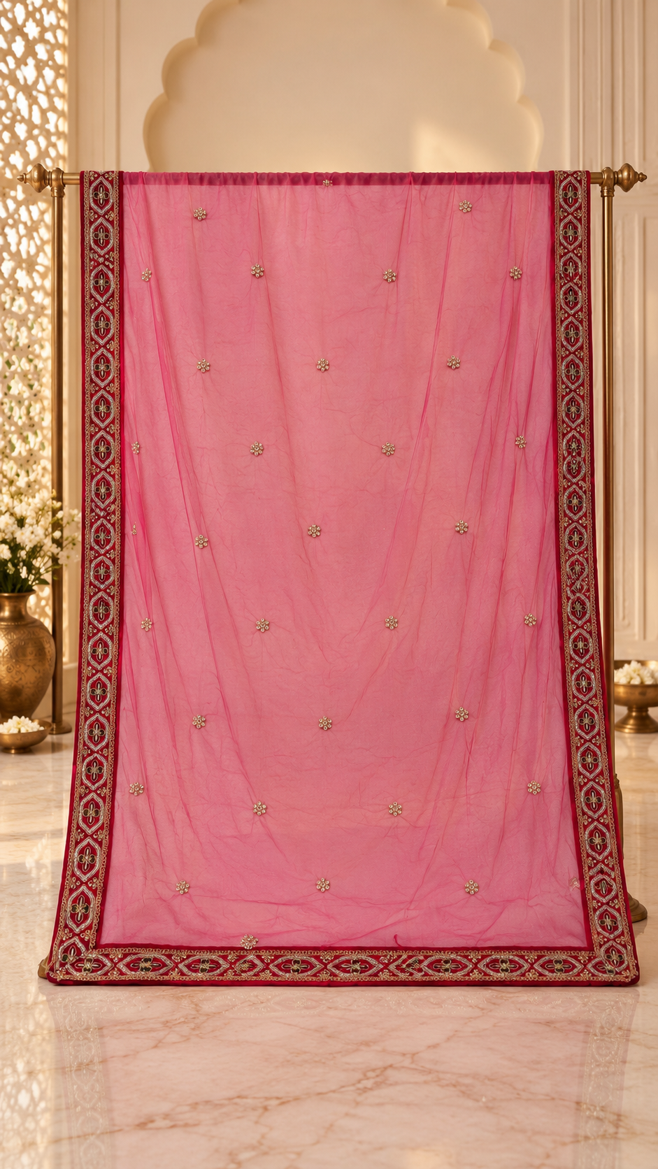 F7 Magenta Embroidered Lehenga Set
