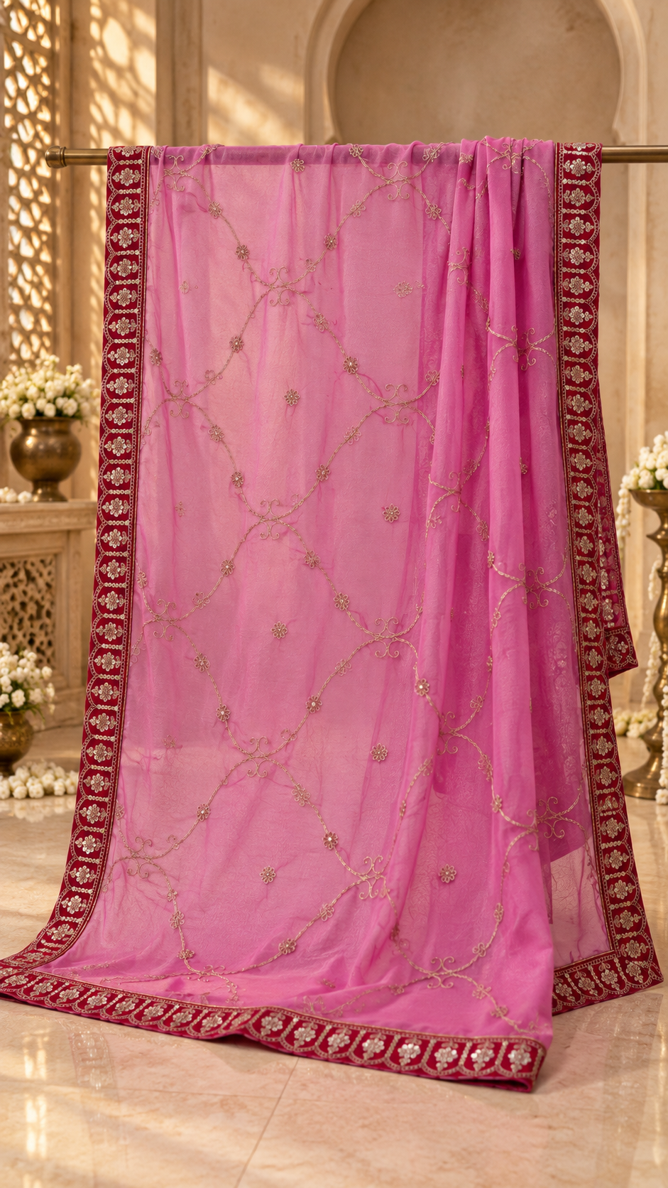 F6 Hot Pink Embroidered Blouse