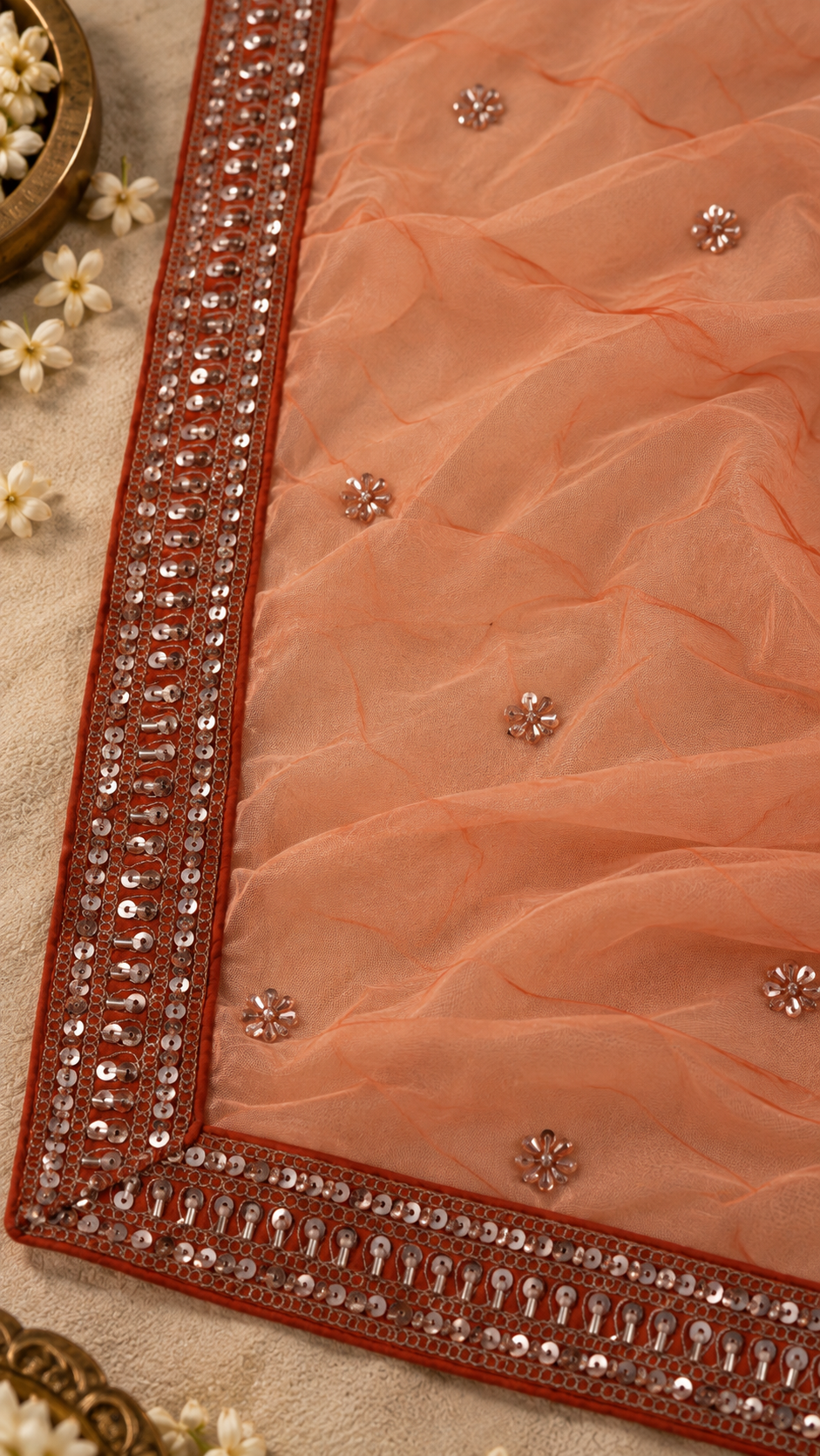 F11 Orange Embroidered Blouse
