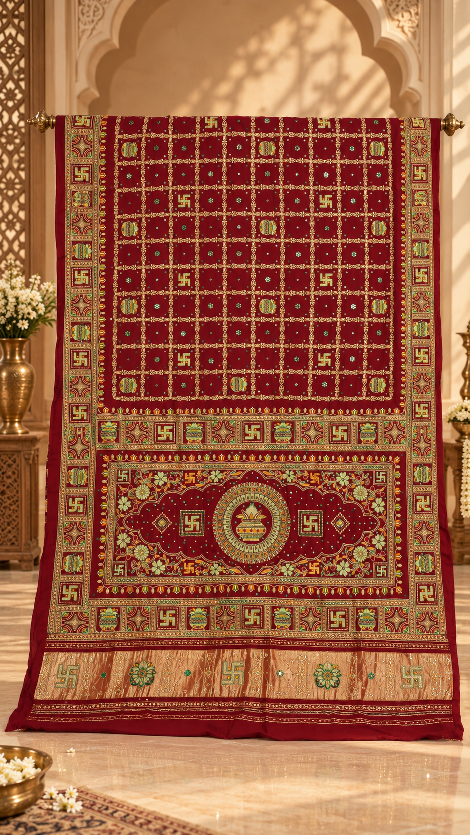 Maroon Gharchola Saree