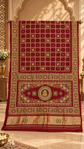 F26 Burgundy Embroidered Saree