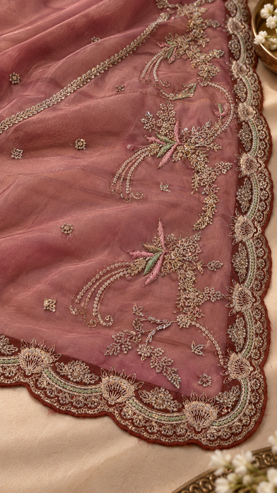 F8 Rust Embroidered Lehenga Set