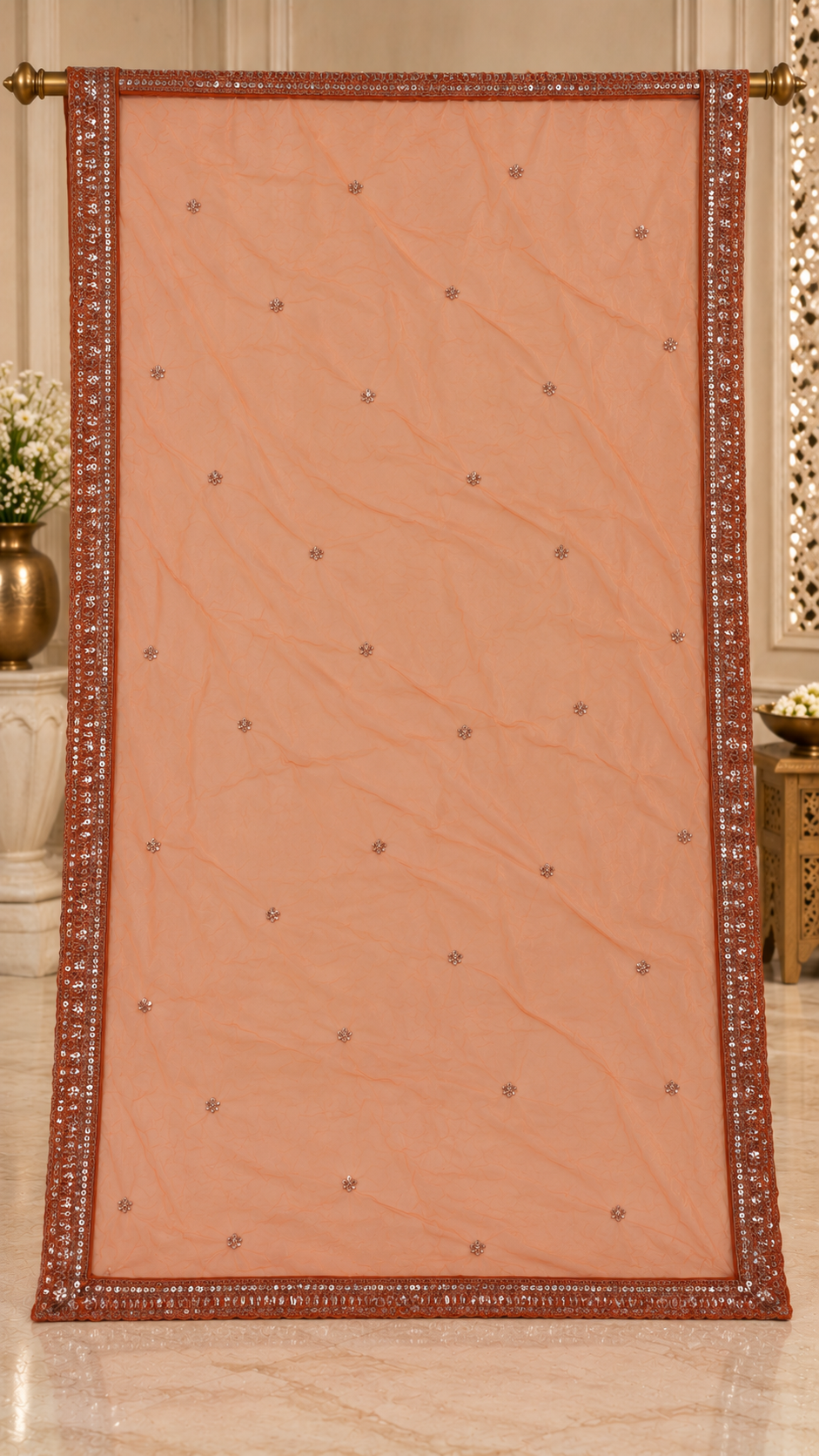 F11 Orange Embroidered Blouse