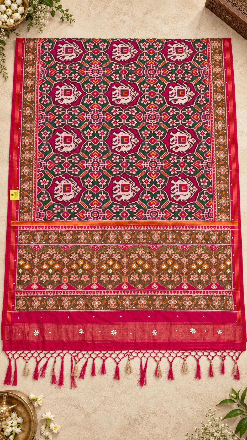 Patola silk Embroidered Saree