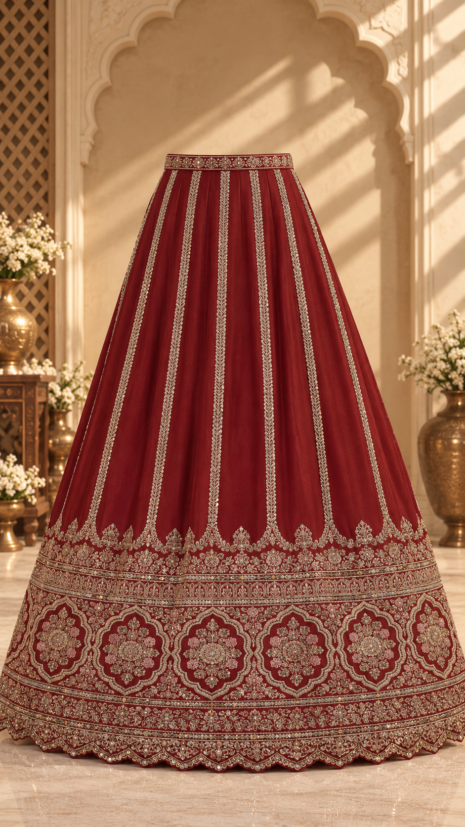 F8 Rust Embroidered Lehenga Set