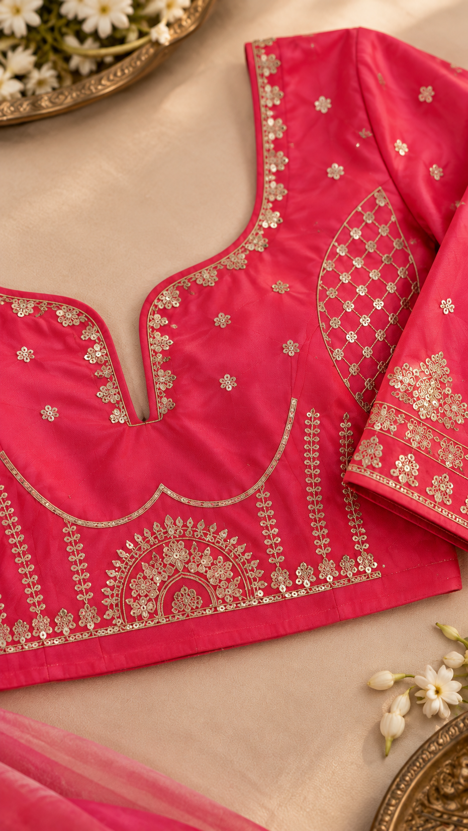 F4 Hot Pink Embroidered Lehenga Set