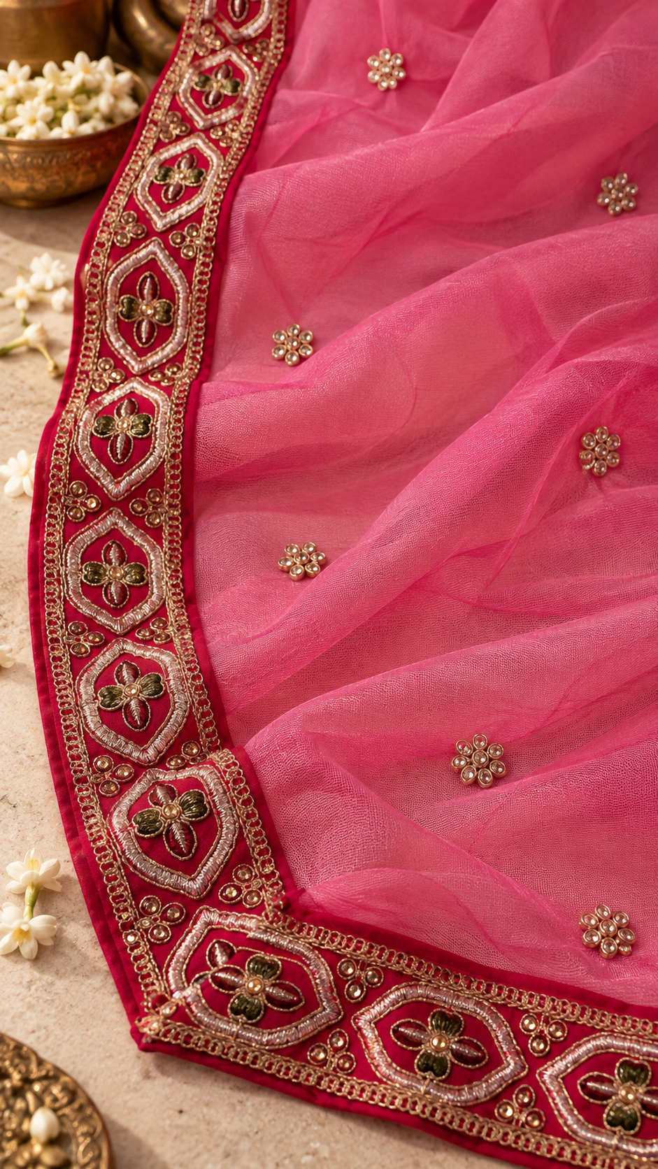 F7 Magenta Embroidered Lehenga Set