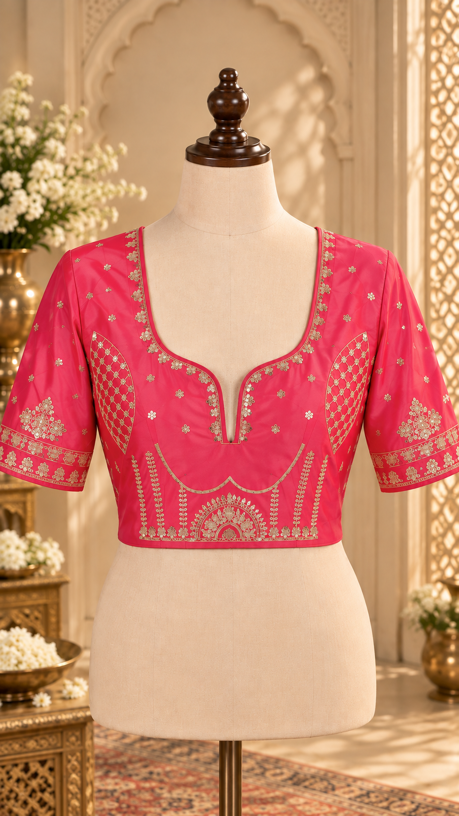 F4 Hot Pink Embroidered Lehenga Set