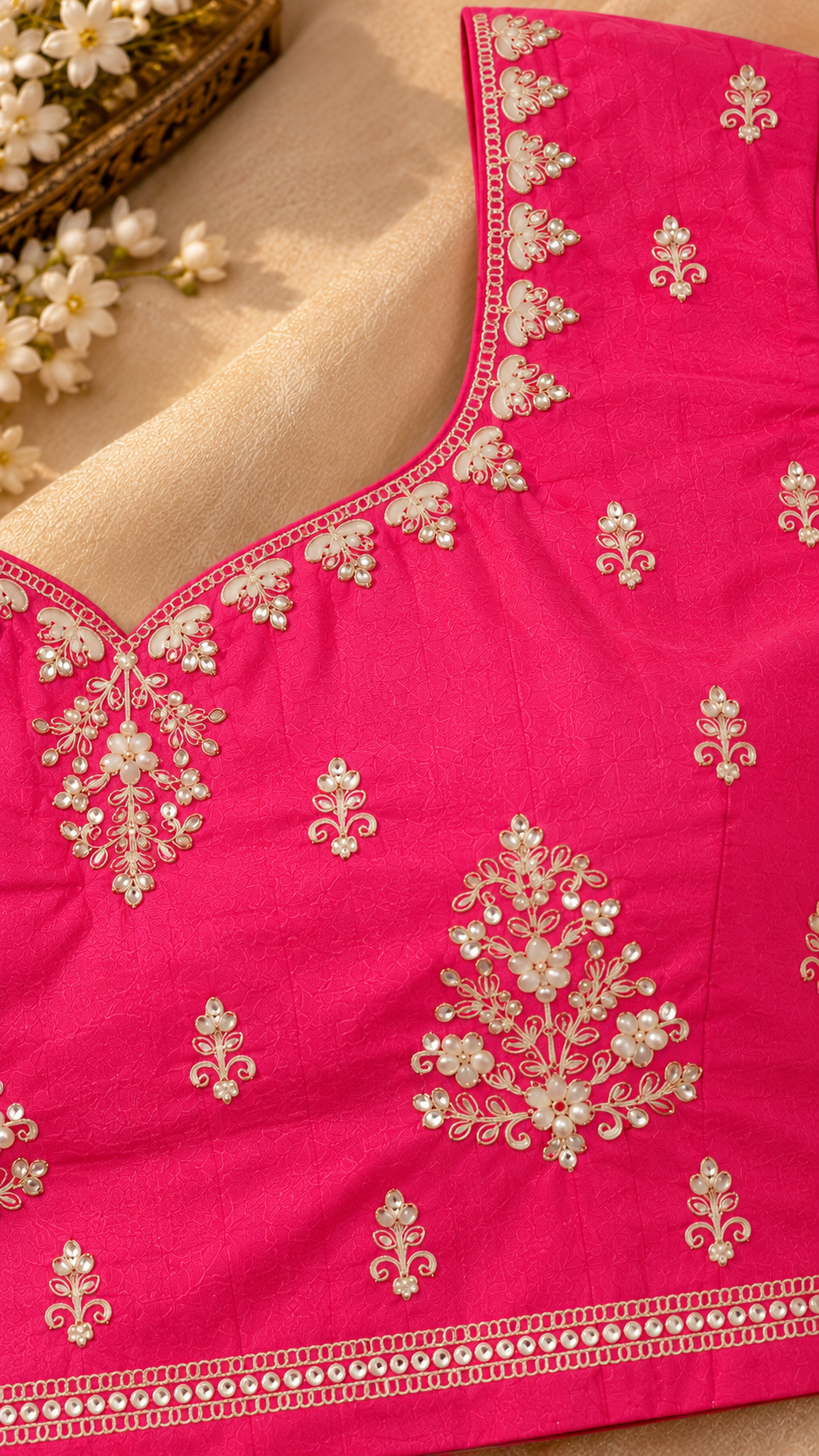 F6 Hot Pink Embroidered Blouse