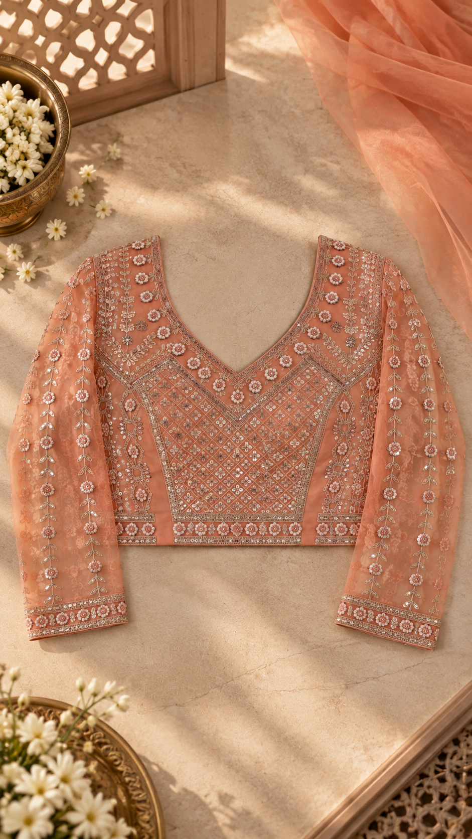 F12 Dusty Rose Embroidered Blouse