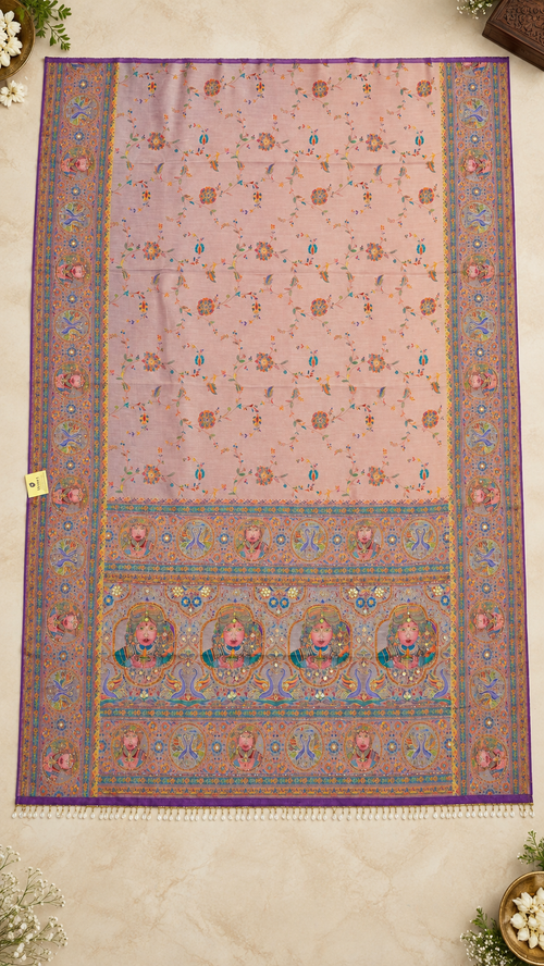 F41 Dusty Pink Embroidered Saree