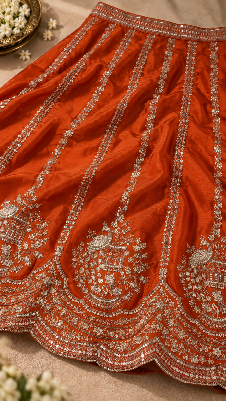 F11 Orange Embroidered Blouse