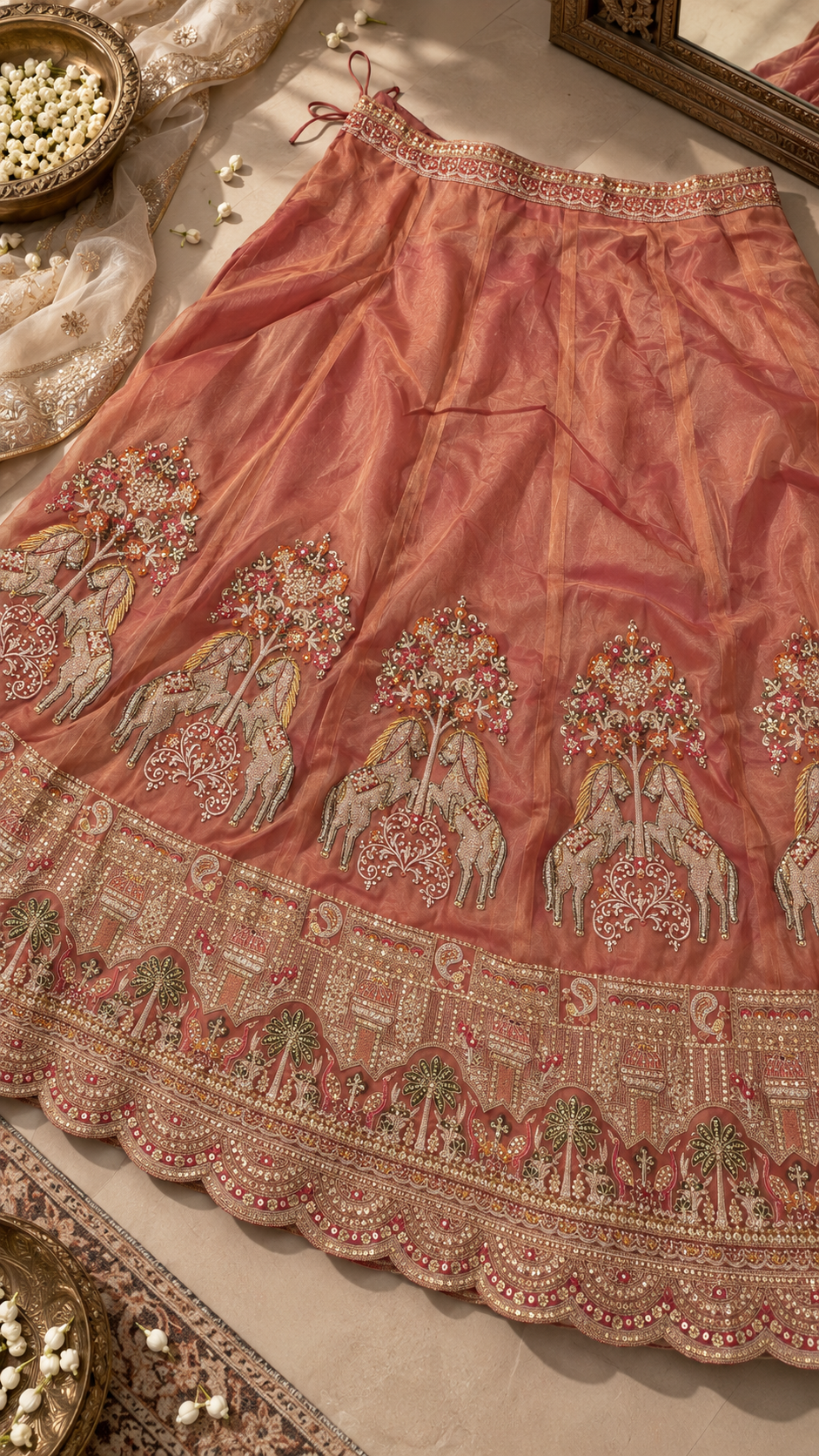 F5 Rose Gold Embroidered Blouse