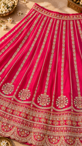 F7 Magenta Embroidered Lehenga Set