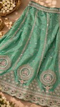 F13 Mint Green Embroidered Blouse
